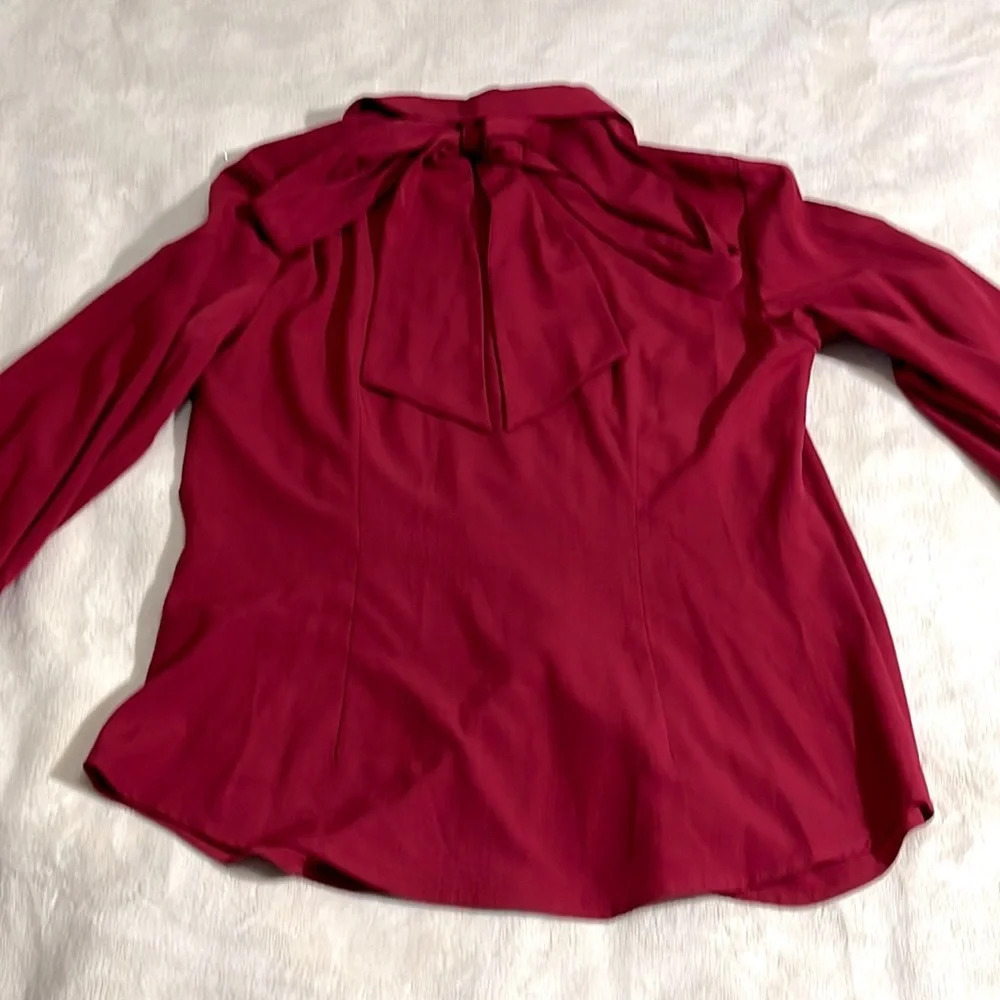 RILEY & RAE Camille Tie-neck Blouse, Created For Macy's In Heritage Red XS - Picture 5 of 12
